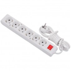 Πολύπριζο 6 Θέσεων Με Διακόπτη & Καλώδιο 3x1.5mm 5m Λευκό 47165